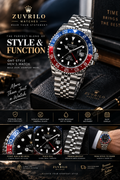 GMT-Style Blue & Red Watch
