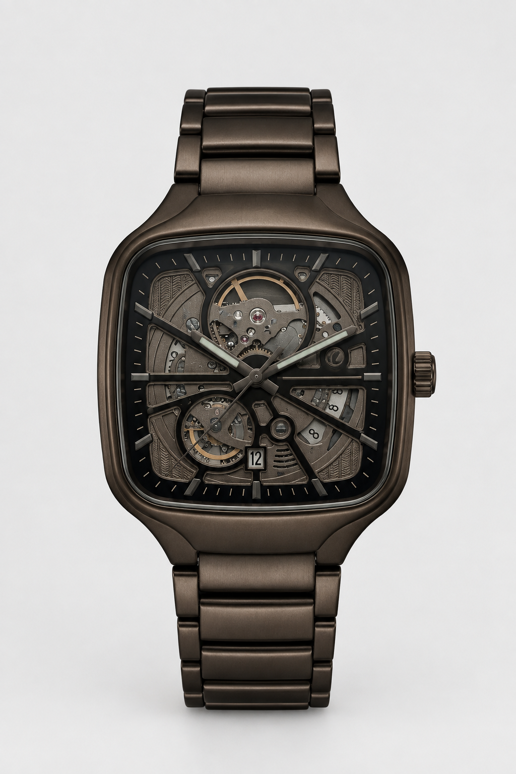 Skeleton-Style Square Watch