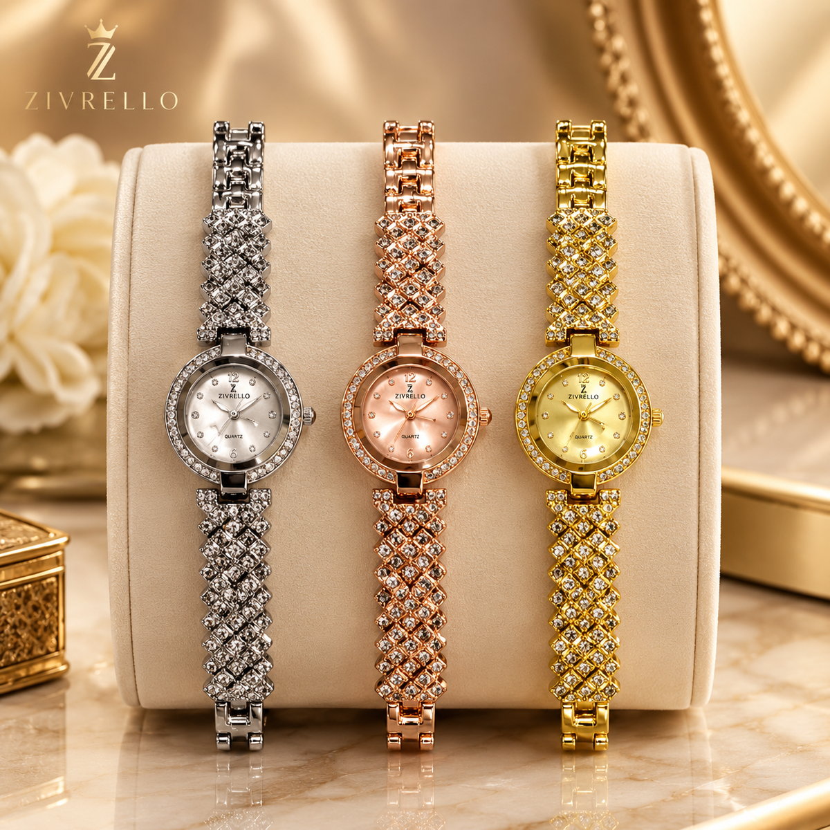 Women's Crystal Lattice Bracelet Watch