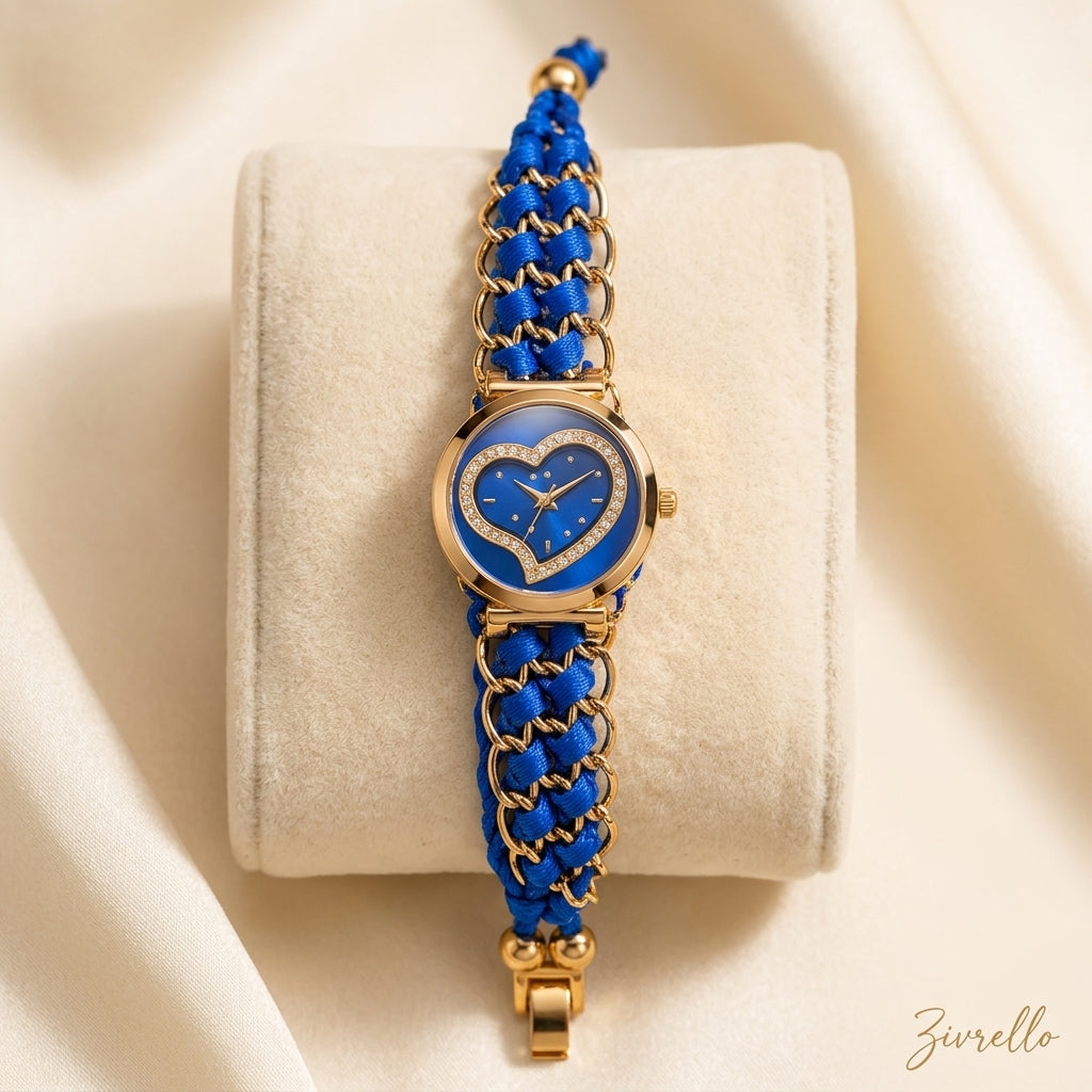 Women's Heart-Shaped Crystal Bracelet Watch