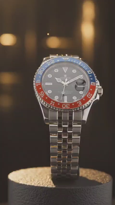 GMT-Style Blue & Red Watch